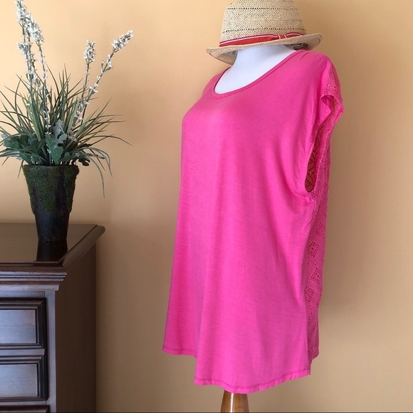 EXTRA TOUCH Sleeveless Top Crochet Lace Back 2X - Picture 7 of 7